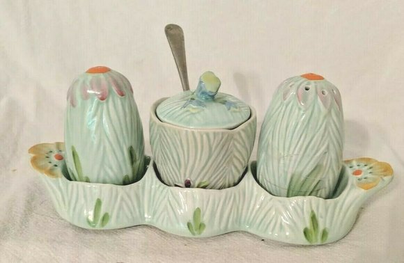 Beswick Wayside Cruet set 1930's pepper salt mustard base Nevada Silver d&a UK - Picture 1 of 12